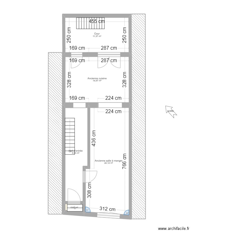 RDC existant. Plan de 0 pièce et 0 m2