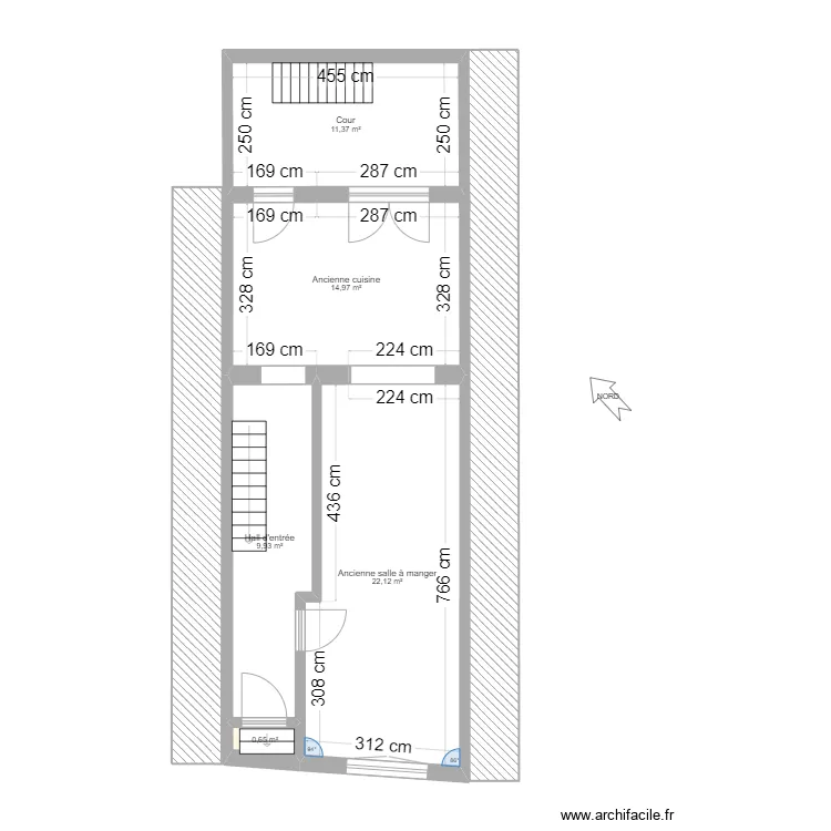 RDC existant. Plan de 0 pièce et 0 m2