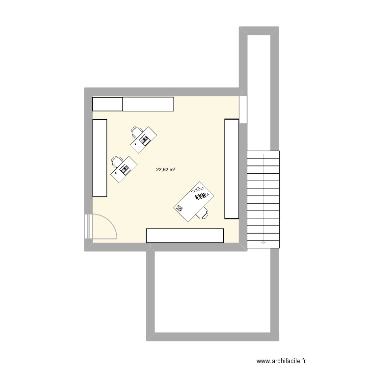 plan mag. Plan de 1 pièce et 23 m2