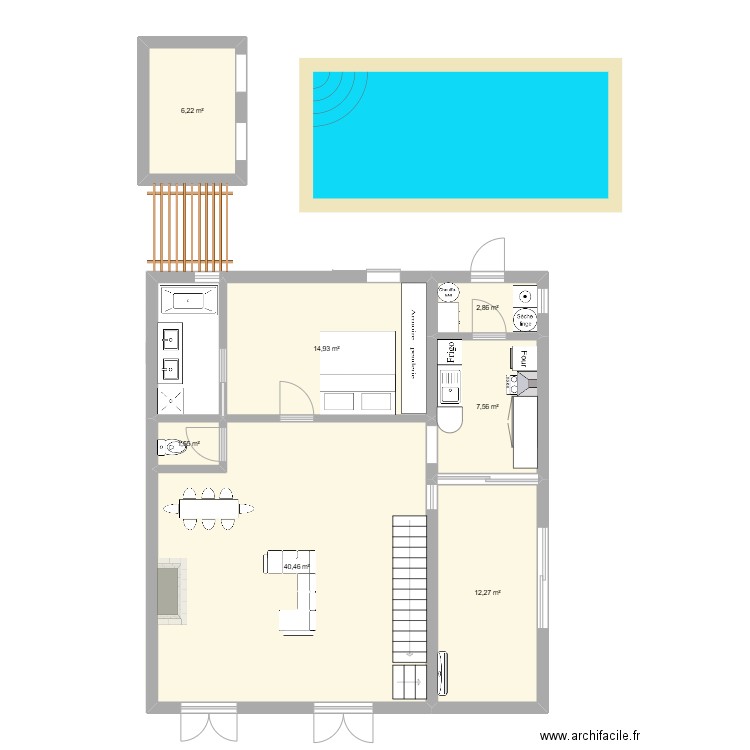 Peypin RDC. Plan de 7 pièces et 86 m2