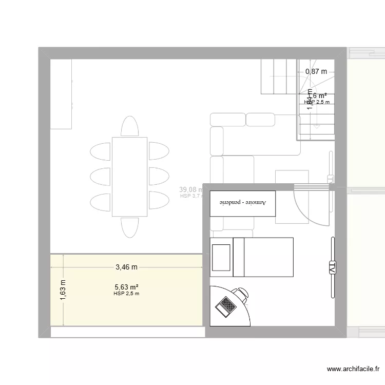 jojo. Plan de 5  et 77 m²
