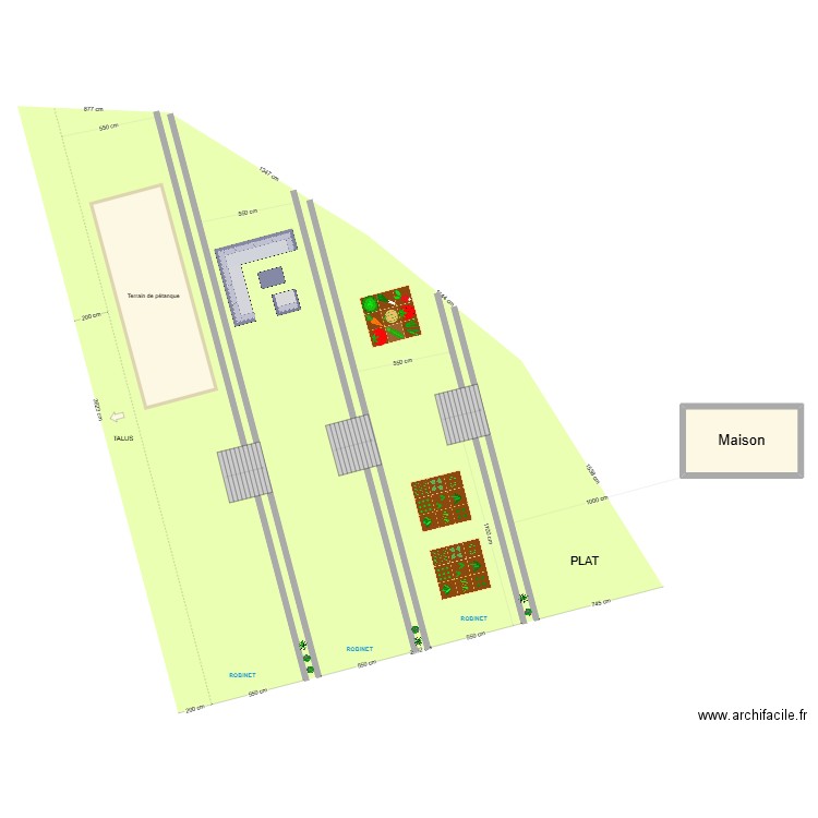 Talus. Plan de 1 pièce et 25 m2
