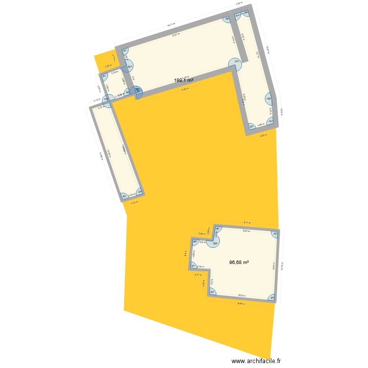 LAROCAL 3. Plan de 2 pièces et 296 m2