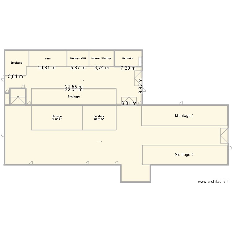Plan initial. Plan de 14 pièces et 1472 m2