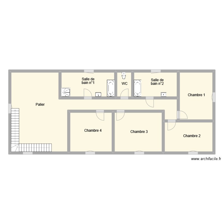 rousseaux etage. Plan de 8 pièces et 149 m2