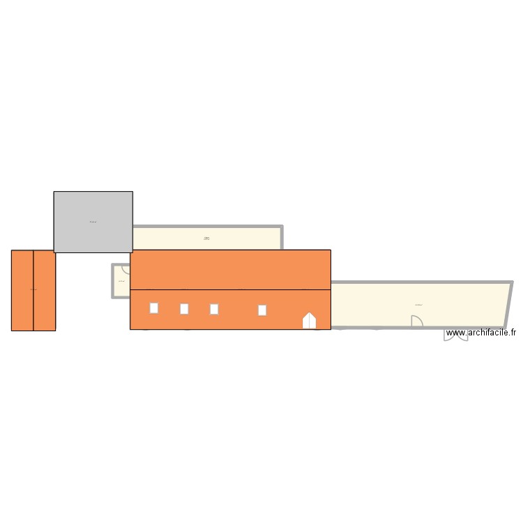 plan nu 4. Plan de 9 pièces et 260 m2