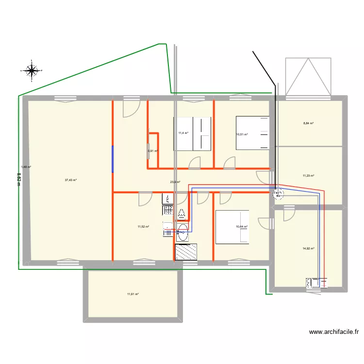 alex. Plan de 12  et 155 m²