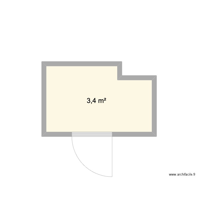 Salle de bain. Plan de 1 pièce et 3 m2