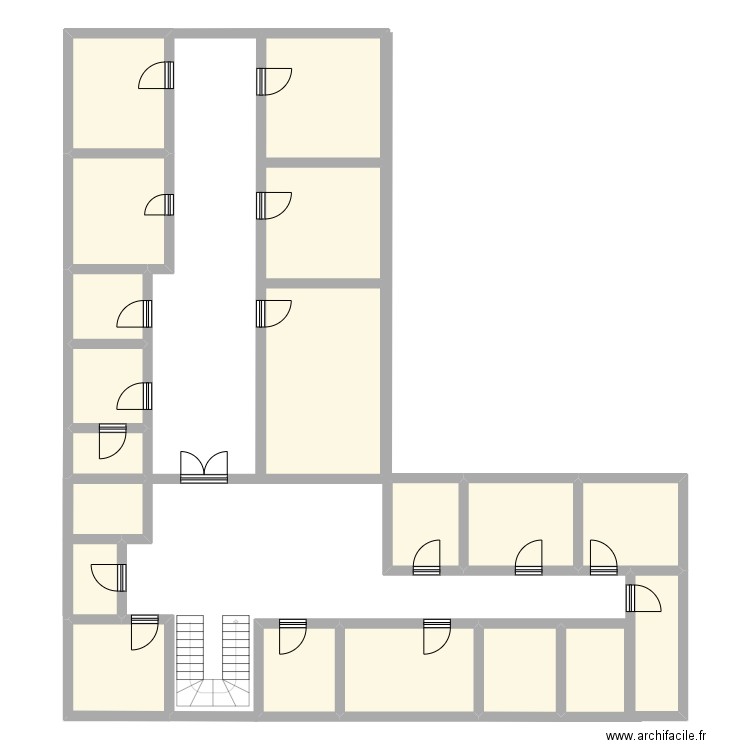2EME ETAGE. Plan de 19 pièces et 140 m2