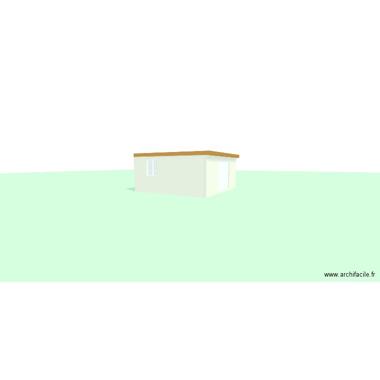 vue façade oest. Plan de 1 pièce et 30 m2