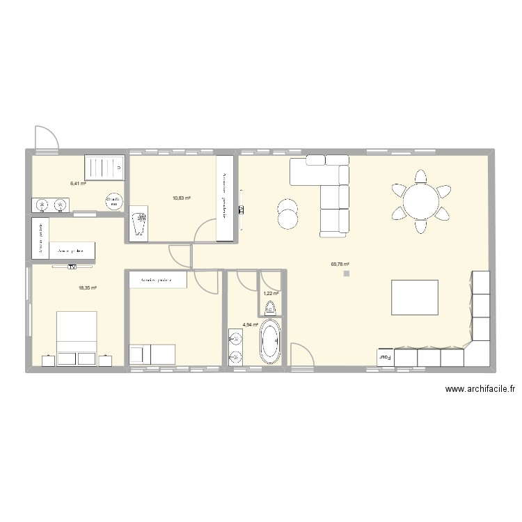 maison commelle chris/clem. Plan de 6 pièces et 112 m2