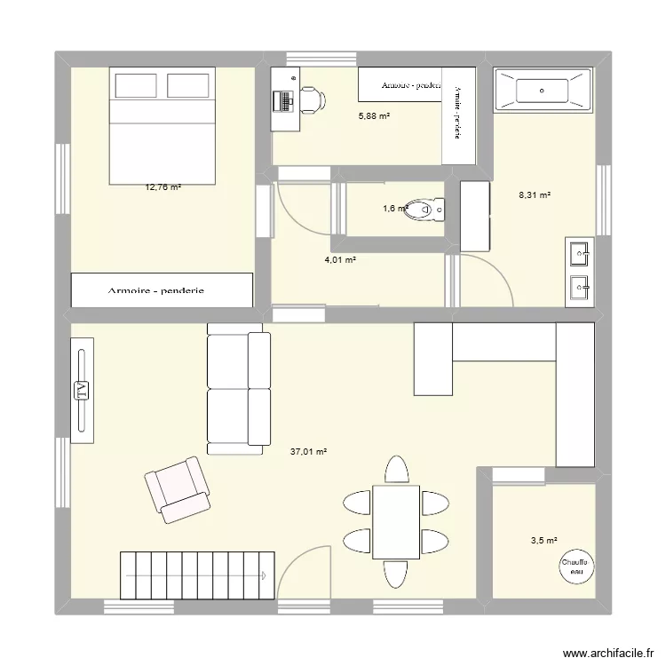 Plan 2. Plan de 7  et 73 m²