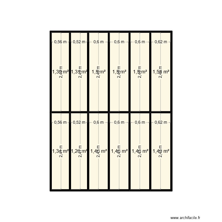 CINDY CONESA structure plancher. Plan de 12 pièces et 17 m2