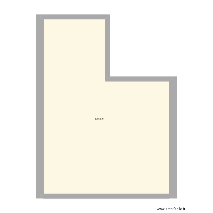 étage vide. Plan de 1 pièce et 83 m2