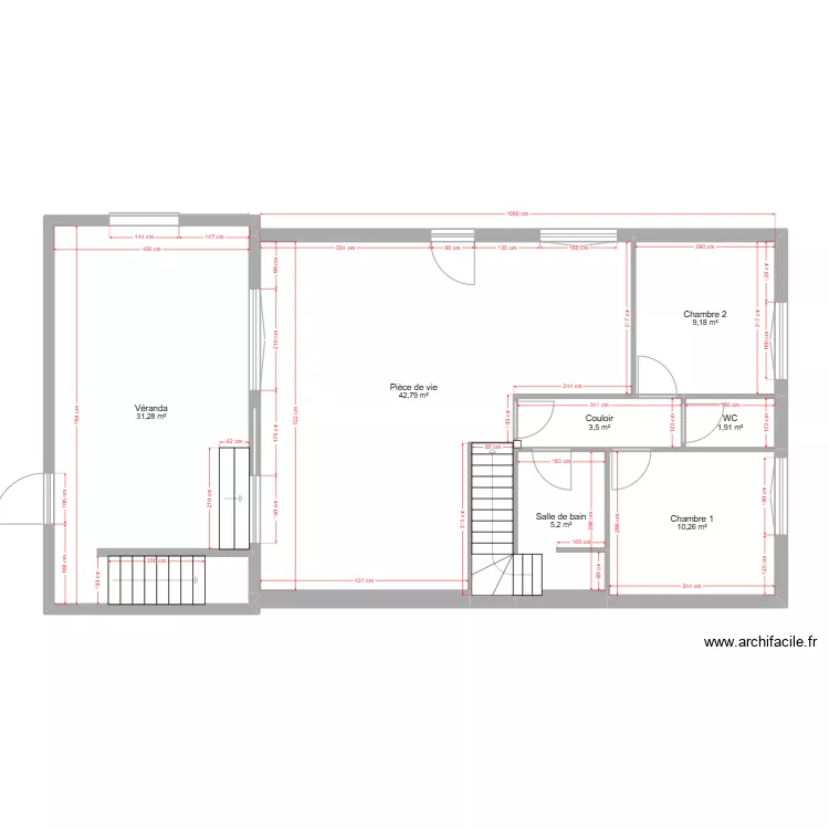 Plan d&eacute;finitif - C&ocirc;tes - Rez-de-Chauss&eacute; - Maison 60 Saint Louis. Plan de 