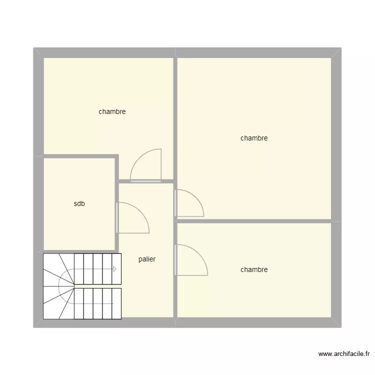 guillois etage. Plan de 5  et 49 m²