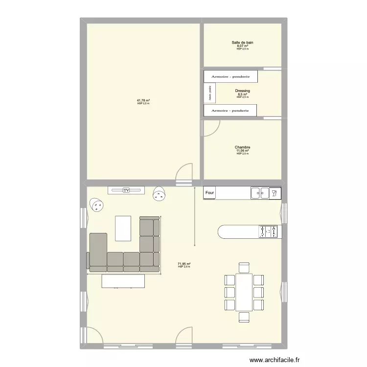 Projet 2. Plan de 5 Pièces et 141 m² Projet 2. Plan de 5 Pièces et 141 m²