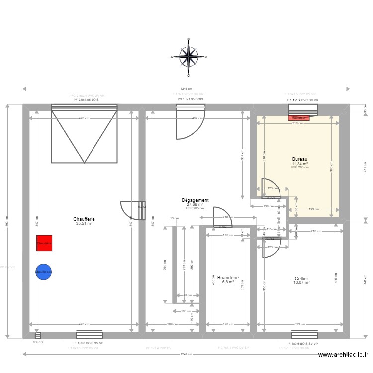 ML24006188 - SAUSY Pascal et Marianne. Plan de 14 pièces et 180 m2