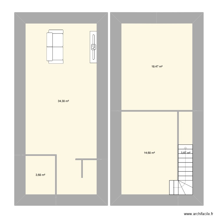 guillaume. Plan de 5 pièces et 76 m2