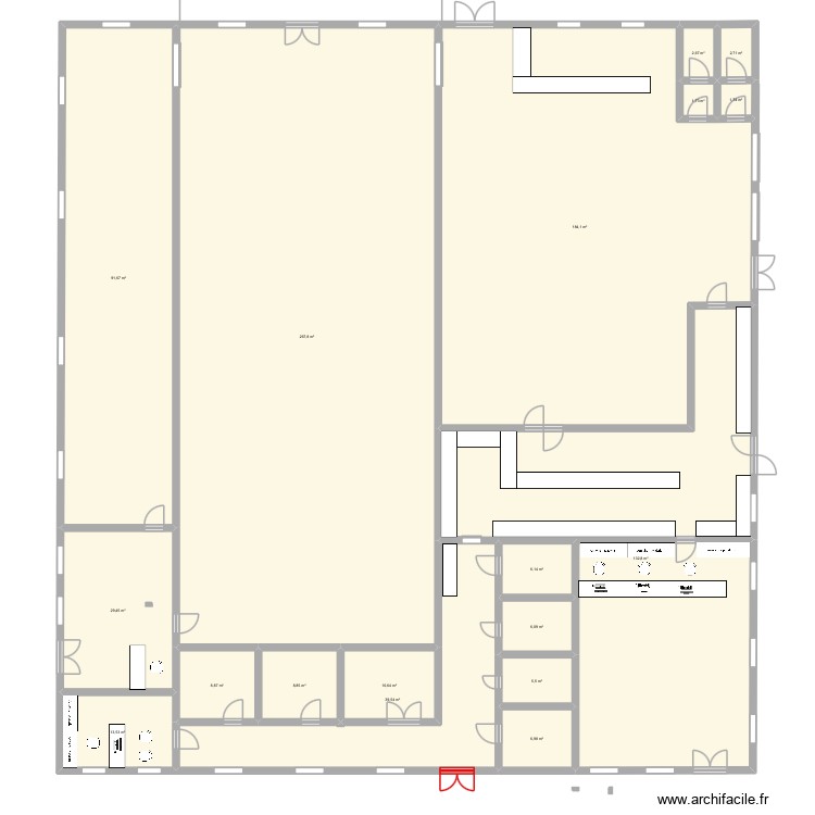 Camping. Plan de 18 pièces et 821 m2