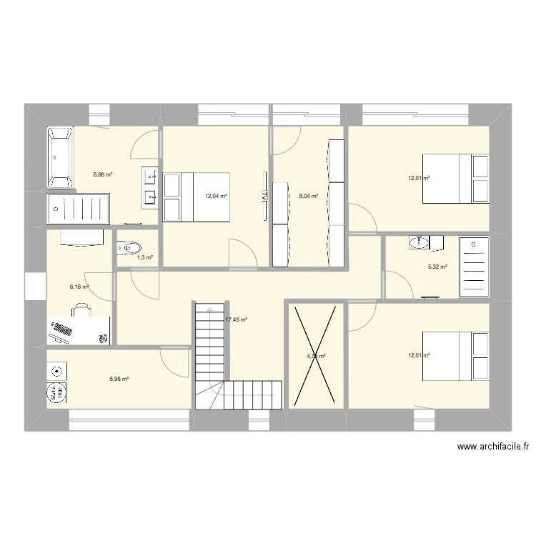 Houdemont 1. Plan de 11 pièces et 95 m2