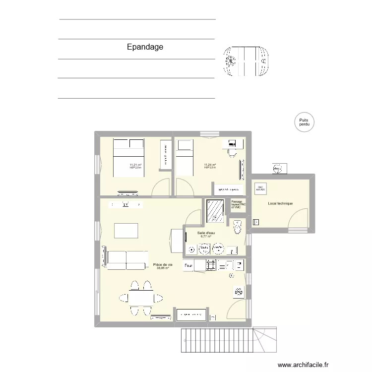 2 logements Tr&eacute;flez. Plan de 