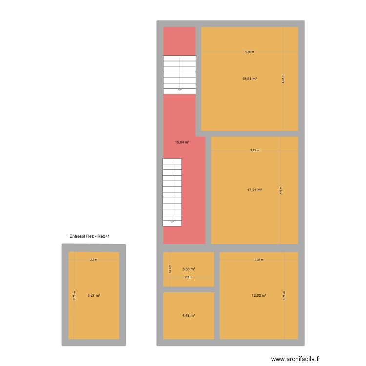 Mélèzes Rez. Plan de 7 pièces et 79 m2
