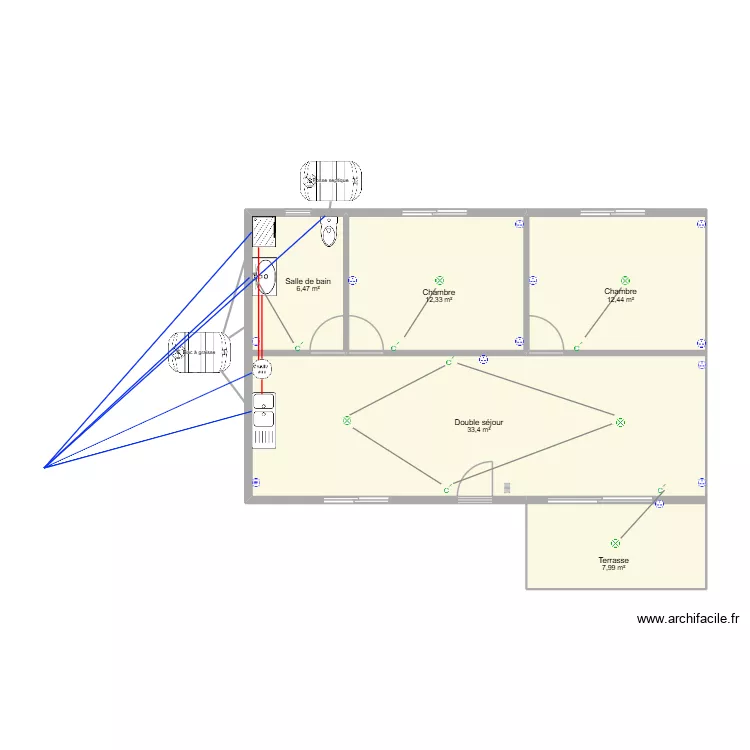 Maison F3 Bladinières. Plan de 5 et 73 m² Maison F3 Bladinières. Plan de 5 et 73 m²