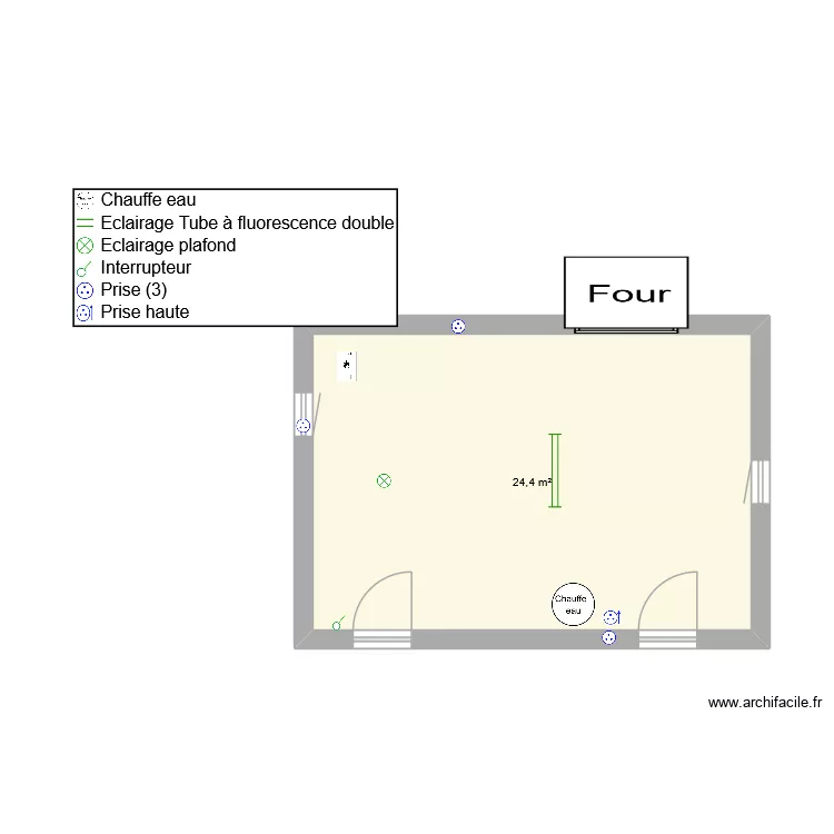 four. Plan de 1  et 24 m²
