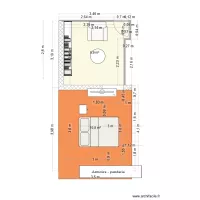 chambre et bibliotheque Yoann 3 3d + toit