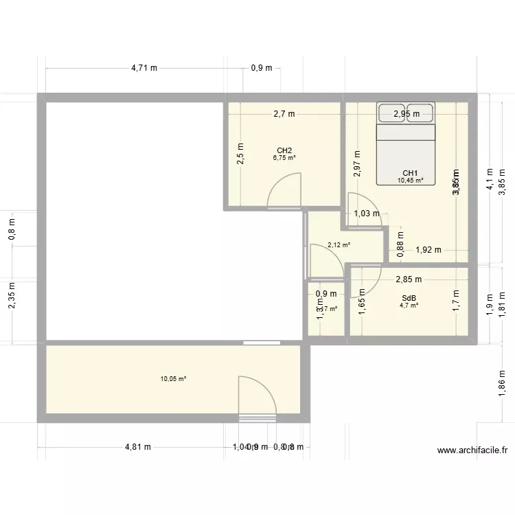 MOB 3. Plan de 6 Pièces et 35 m²