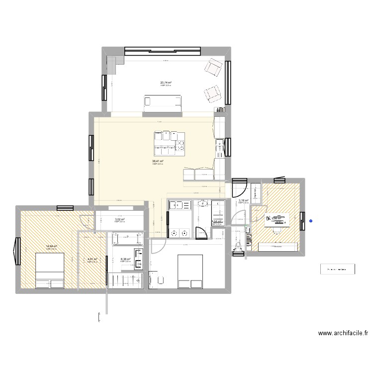 BONNIN FREDERIC  POUR CHAUFFAGE. Plan de 9 pièces et 104 m2