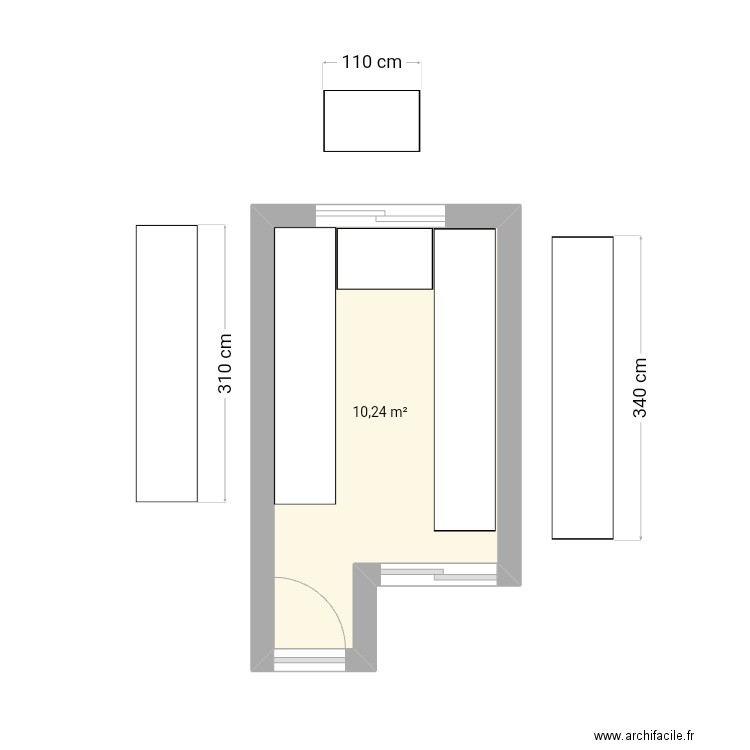 Casa1. Plan de 1 pièce et 10 m2