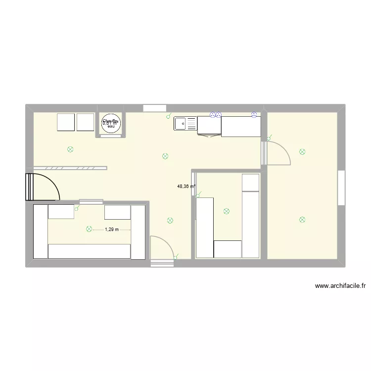 Buanderie. Plan de 2 et 49 m² Buanderie. Plan de 2 et 49 m²