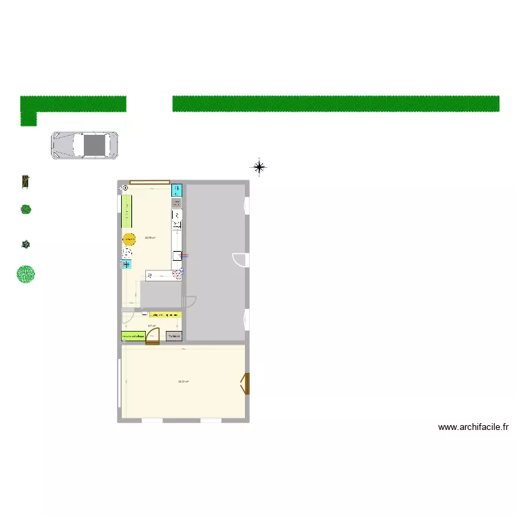 Atelier  de transformation. Plan de 5  et 103 m²