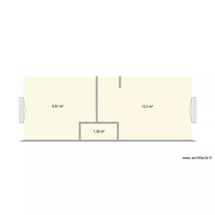 extension. Plan de 3  et 23 m²