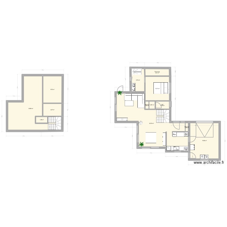 gouesnach 2. Plan de 11 pièces et 137 m2