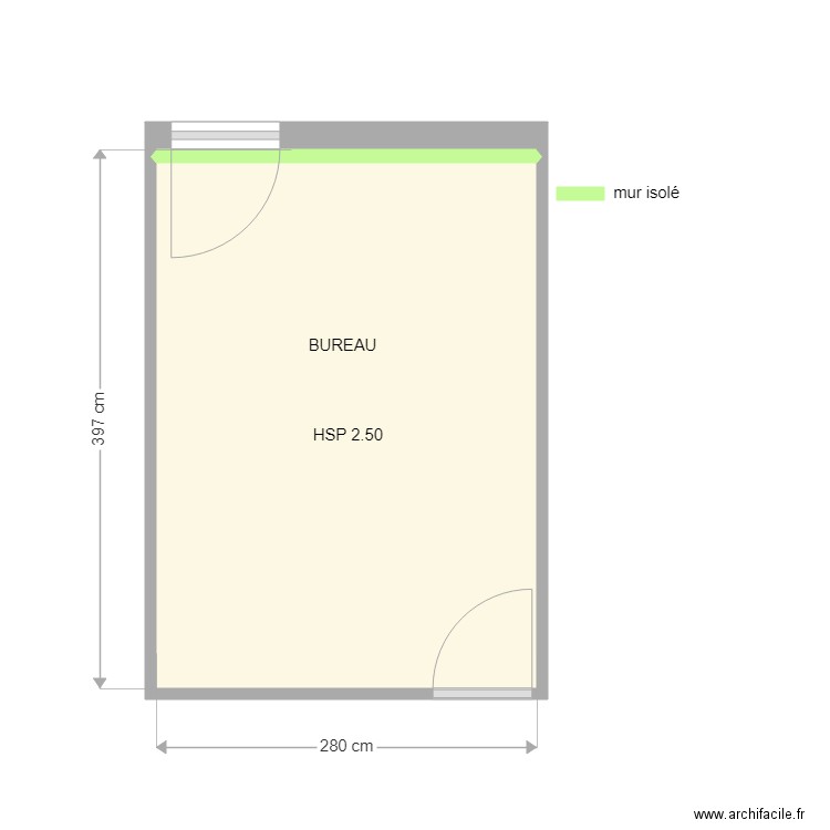 VIE (bureau). Plan de 1 pièce et 11 m2