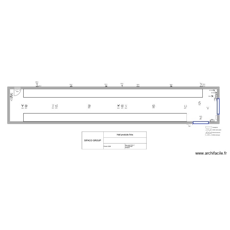Hall produits finis. Plan de 0 pièce et 0 m2