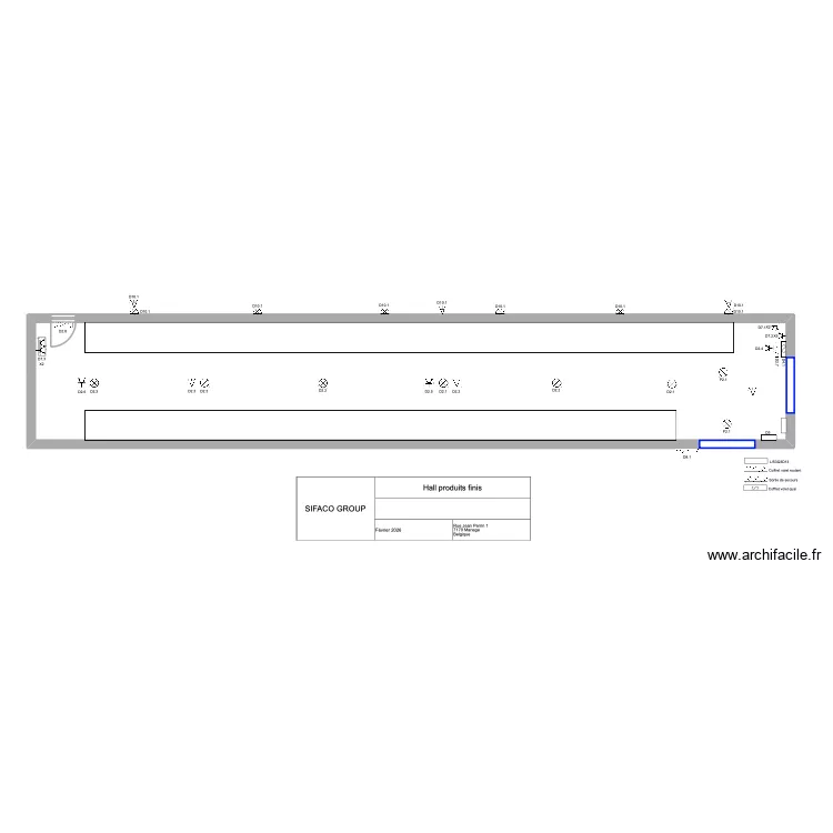 Hall produits finis. Plan de 1 et 94 m² Hall produits finis. Plan de 1 et 94 m²