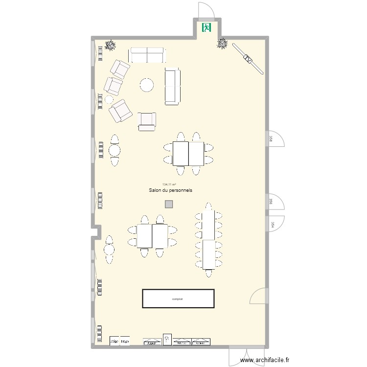 SALON DU PERSONNEL. Plan de 0 pièce et 0 m2