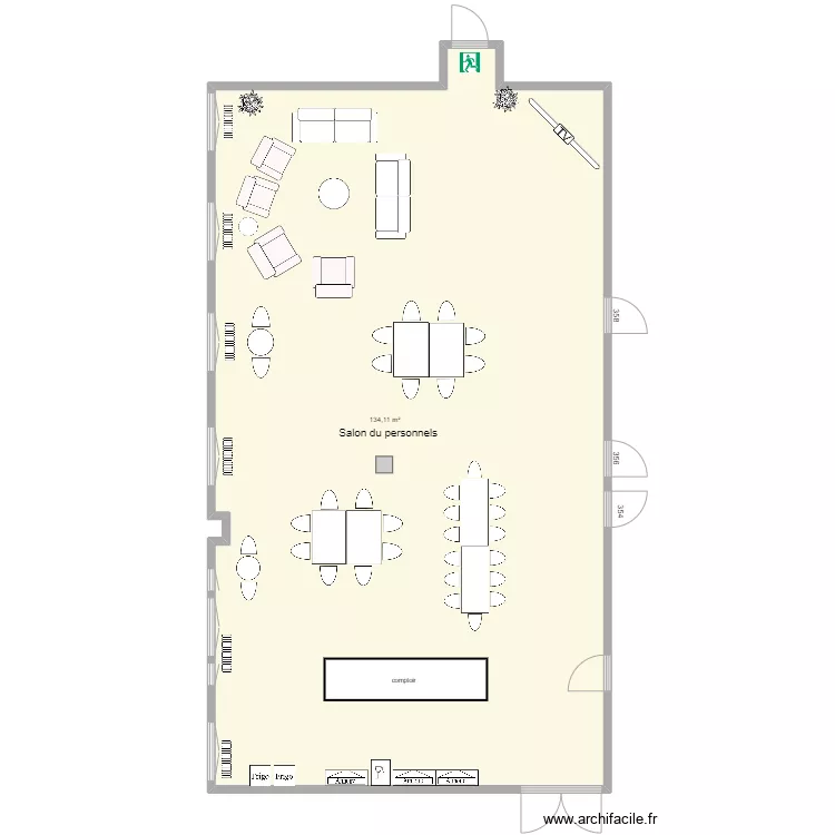 SALON DU PERSONNEL. Plan de 