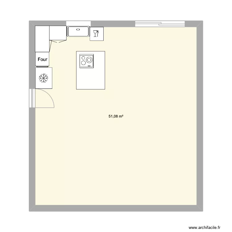 Cuisine. Plan de 1 et 51 m² Cuisine. Plan de 1 et 51 m²