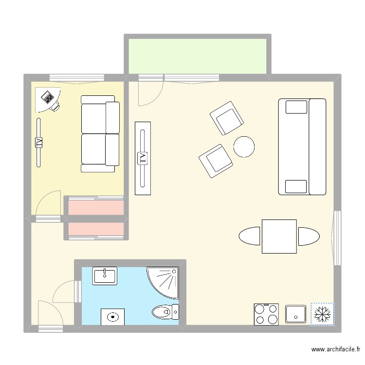 4601. Plan de 6 pièces et 100 m2
