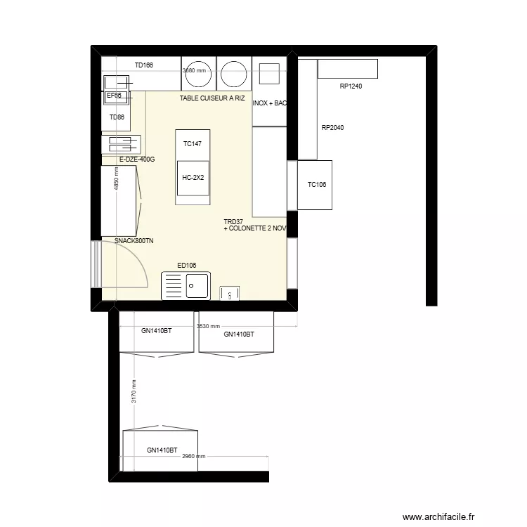 CG 45. Plan de 1  et 18 m²