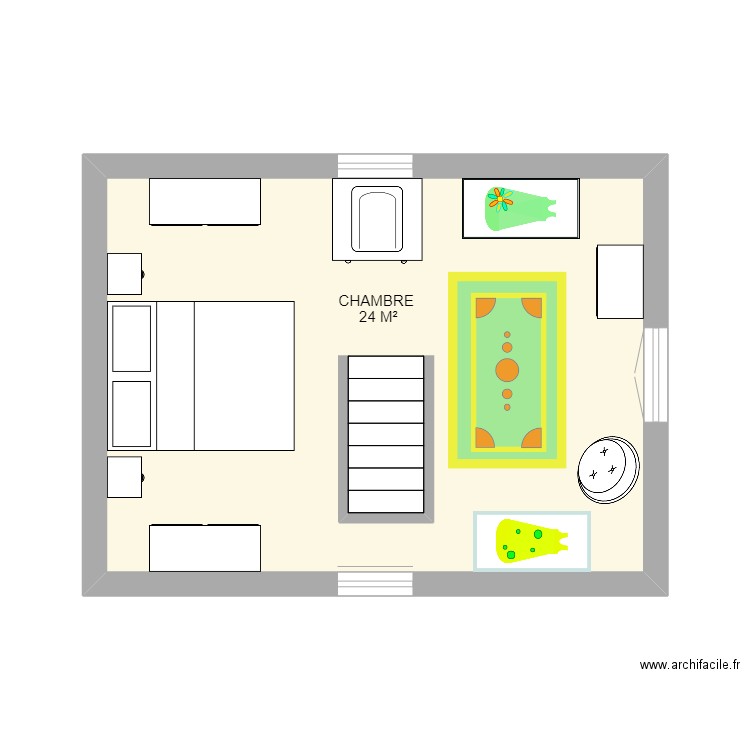 ETAGE ANNEXE VERRERIES. Plan de 1 pièce et 24 m2