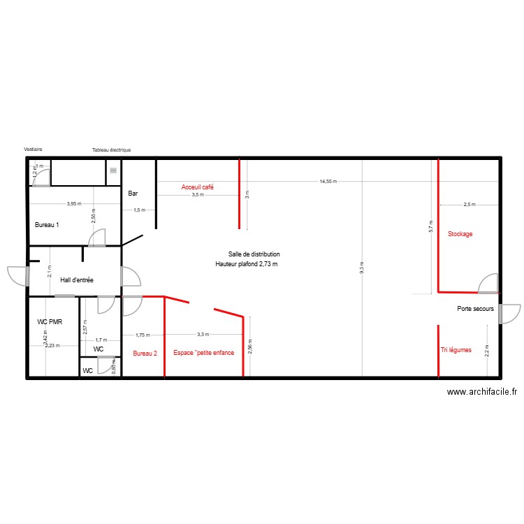 Valréas base 1. Plan de 8 pièces et 40 m2