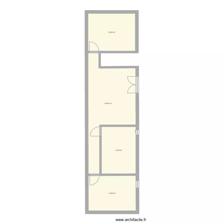 Etage bollene piece. Plan de 4 Pièces et 61 m² Etage bollene piece. Plan de 4 Pièces et 61 m²