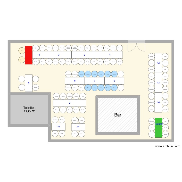 Plan Vierge. Plan de 3 pièces et 195 m2