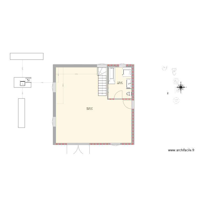 feternes. Plan de 8 pièces et 112 m2